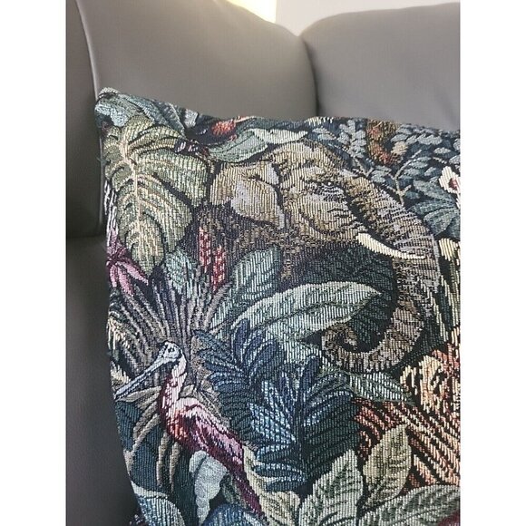 Safari Tapestry Throw Pillow Tiger Jungle 18x17” Elephant Jungle Brush - Picture 4 of 16